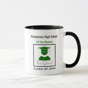High School Wiedersehen Custom Green und White Tasse