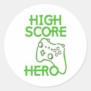 High Score Hero Runder Aufkleber