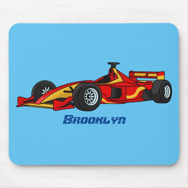 High speed racing cars cartoon illustration mousepad (Vorne)