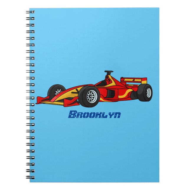 High speed racing cars cartoon illustration notizblock (Vorderseite)