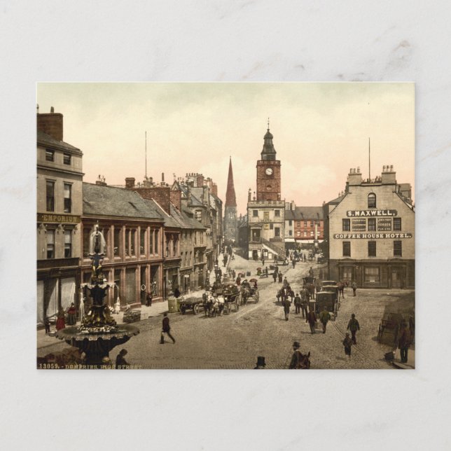 High Street, Dumfries, Schottland Postkarte (Vorderseite)