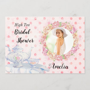 High Tea Foto Bridal Dusche Einladung