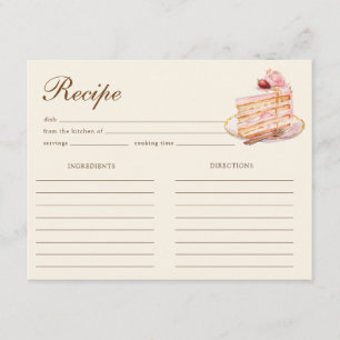 High Tea Pastellgelbe Hochzeitsdusche-Rezept Begleitkarte