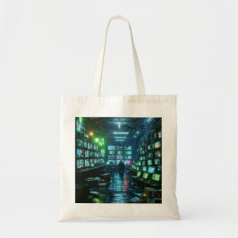 High-Tech Hacker's Lair - Neon Green und Blue Tragetasche