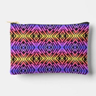 High Tech Sci Fi Neon Violett Gelb Pink Zubehörtasche