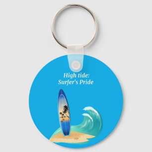 "High Tide: Surfer's Pride" Abenteuer Ozean Strand Schlüsselanhänger