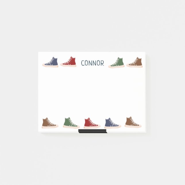 High-Top Sneakers Schuhe nach Maß Post-it Klebezettel (Vorderseite)