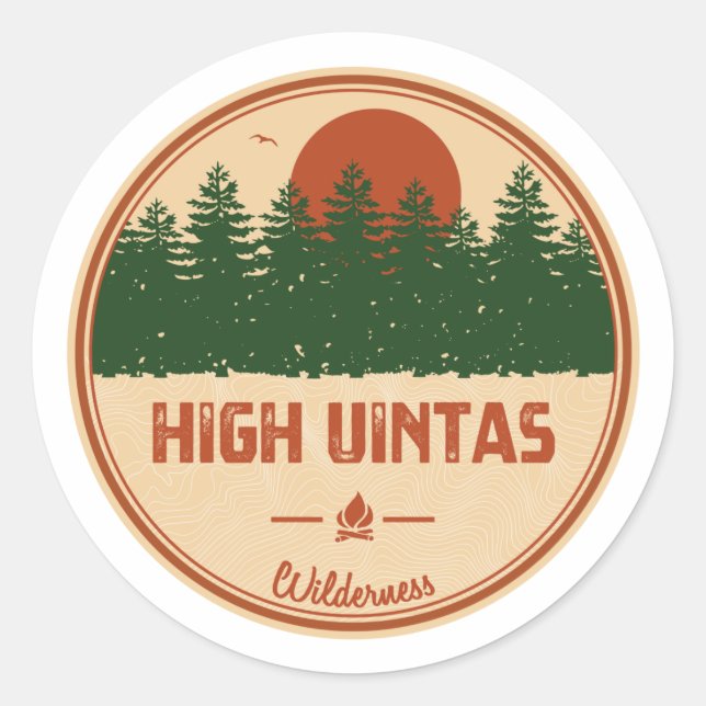 High Uintas Wilderness Utah Runder Aufkleber (Vorderseite)
