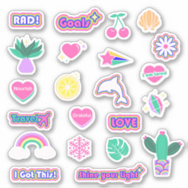 High Vibe Custom Cut Vinyl Sticker Sheet V2 NEU