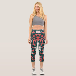 High Waisted Capris, Ein trendiges, vielfarbiges D Capri Leggings