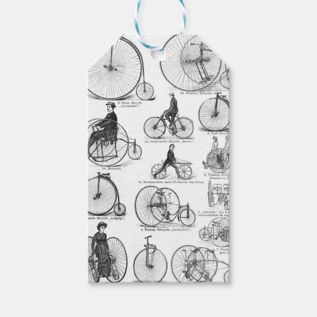 High Wheeler Bicycle Penny Farthing Geschenkanhänger (Vorderseite)