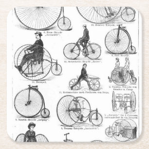 High Wheeler Bicycle Penny Farthing Rechteckiger Pappuntersetzer