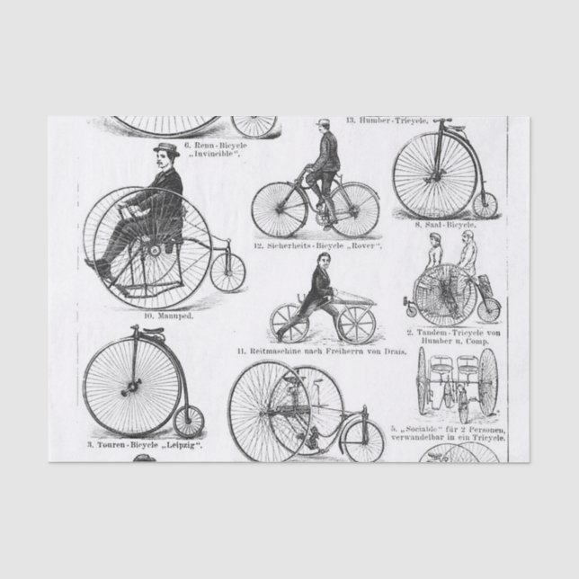 High Wheeler Bicycle Penny Farthing Seidenpapier (Vorderseite)