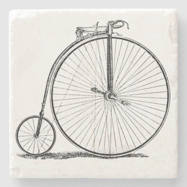 High Wheeler Bicycle Penny Farthing Steinuntersetzer (Vorderseite)