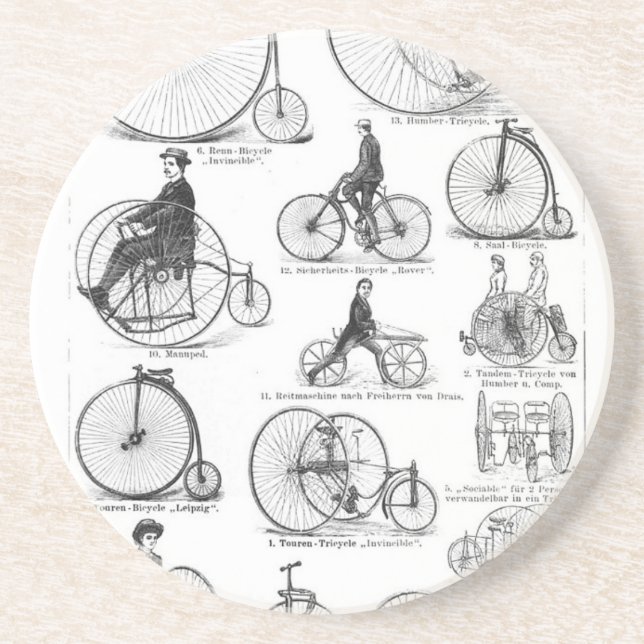 High Wheeler Bicycle Penny Farthing Untersetzer (Vorne)