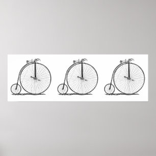 High Wheeler Victorian Penny Farthing Fahrradfahre Poster