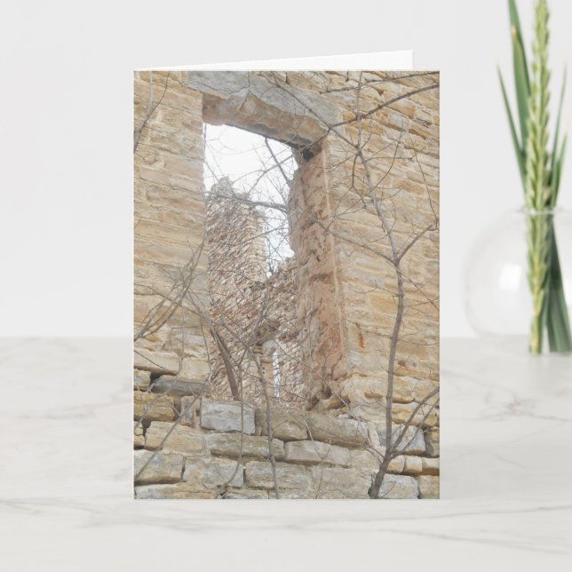 "High Window of Oxford Mill Ruins" Weihnachtskarte Karte (Vorderseite)