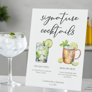 Highball Signature Cocktails Hochzeitsmenü Sockelschild