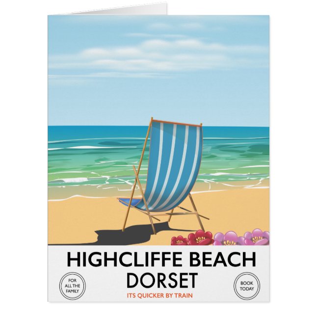 Highcliffe Beach, Dorset Vintages Bahnposter (Vorderseite)