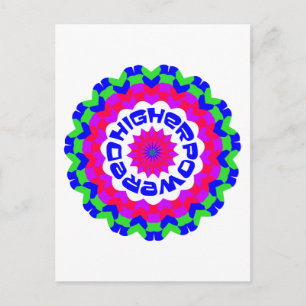 Higher Powered Spiritual Quote Kaleidoscope Design Postkarte
