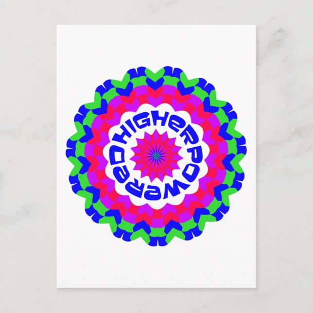 Higher Powered Spiritual Quote Kaleidoscope Design Postkarte (Vorderseite)