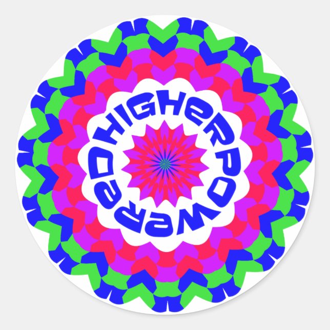Higher Powered Spiritual Quote Kaleidoscope Design Runder Aufkleber (Vorderseite)