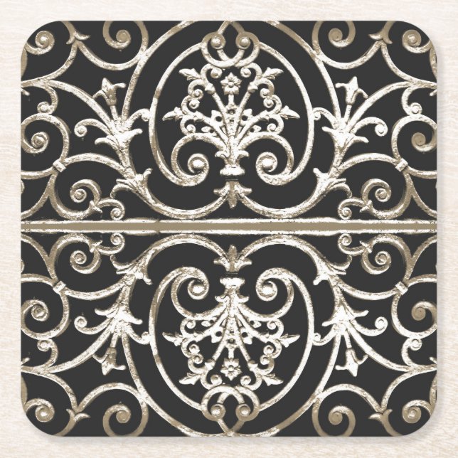 Highgate Iron Rechteckiger Pappuntersetzer (Vorderseite)