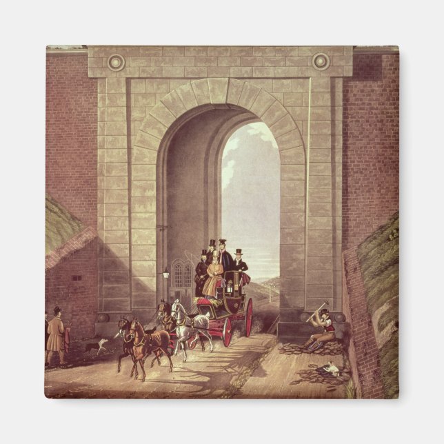 Highgate Tunnel, eingraviert von George Hunt, c.18 Magnet (Vorne)