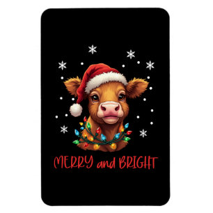 Highland-Babykuh-Weihnachtsbeleuchtung  Magnet