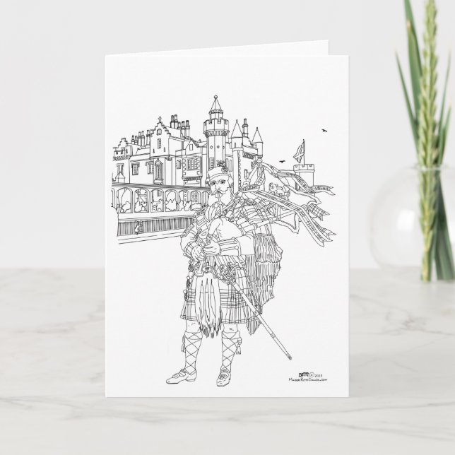 Highland Bagpiper Schottland Karte (Vorderseite)