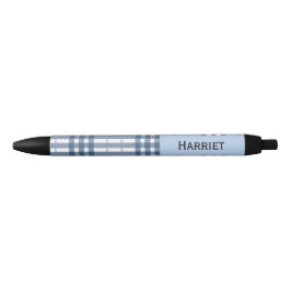 Highland-Blau-Karo mit individuellem Namen Kugelschreiber