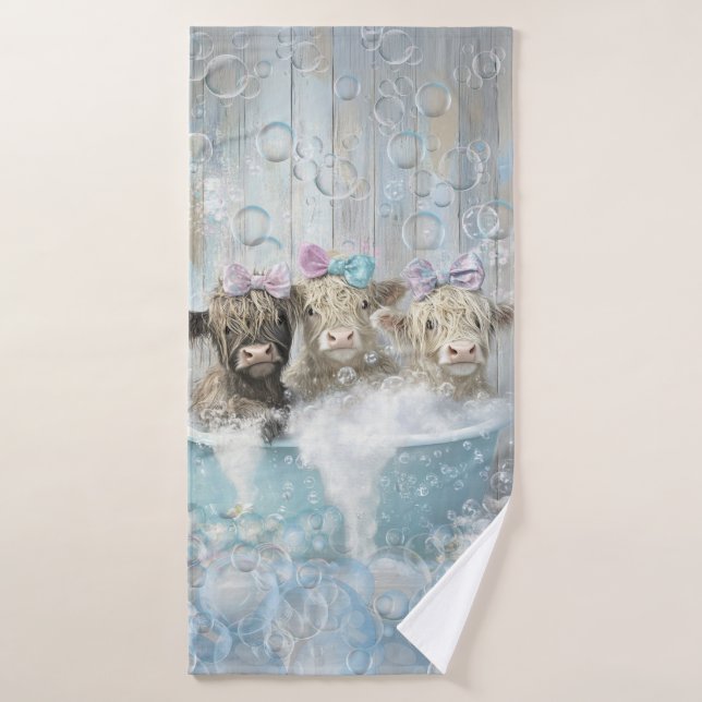 Highland Calve Bubble Bain Matching Douche rideau (Serviette de bain)