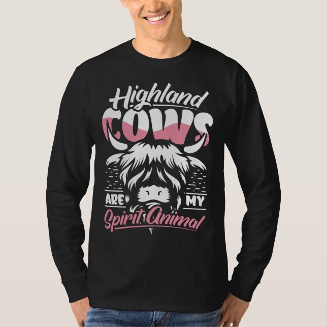 Highland Cattle Cute Highland Cows Are My Spirit A T-Shirt (Vorderseite)