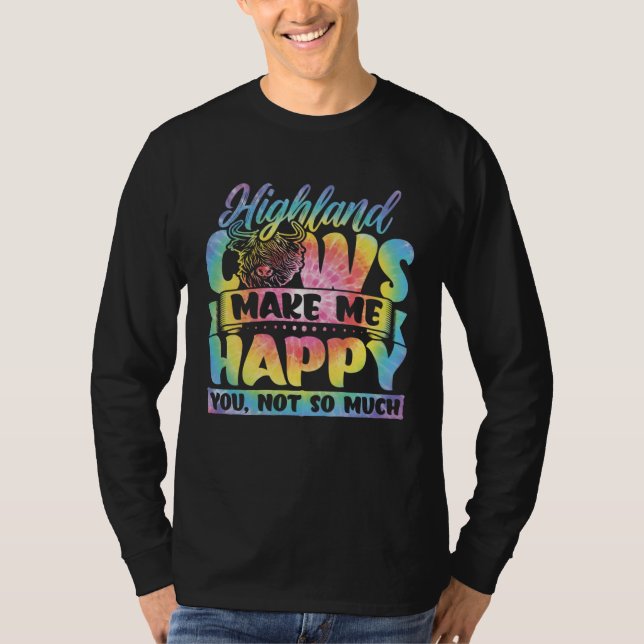 Highland Cattle Cute Highland Cows Make Me Happy f T-Shirt (Vorderseite)