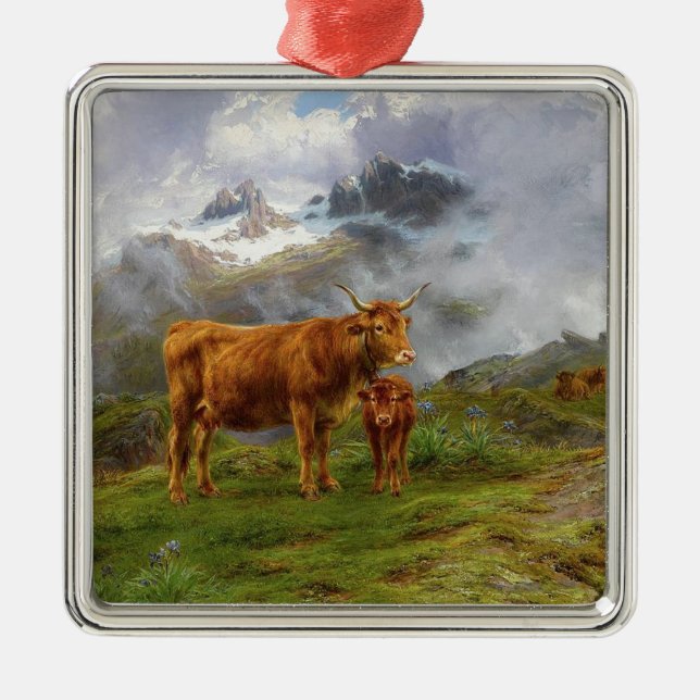 Highland Cattle (von Rosa Bonheur) Ornament Aus Metall (Vorne)