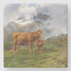 Highland Cattle (von Rosa Bonheur) Steinuntersetzer