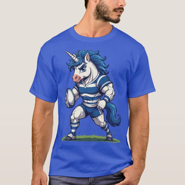 Highland Charge Unicorn Rugby Pride T-Shirt (Vorderseite)