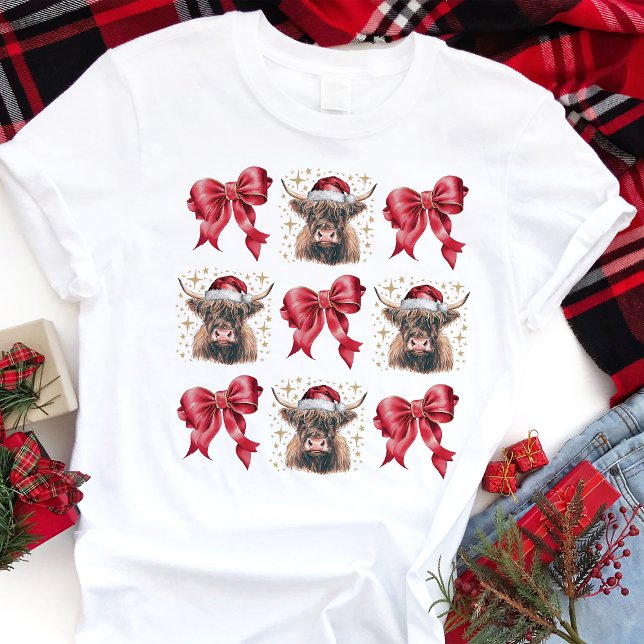 Highland Coquette Christmas Bow Tri-Blend Shirt (Von Creator hochgeladen)