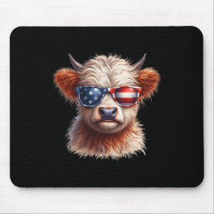 Highland Cow Amerikanische Unabhängigkeitstag Inde Mousepad