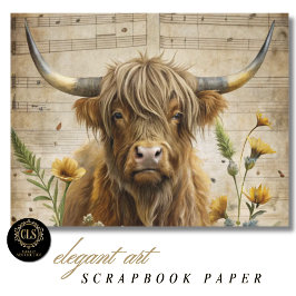 Highland Cow  and Music Notes