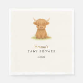 Highland Cow Baby Dusche Napkins Serviette