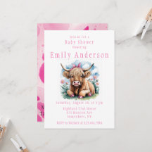 Highland Cow Baby Shower Bliss Girl