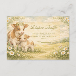Highland Cow Baby Shower Diapper Raffle Begleitkarte