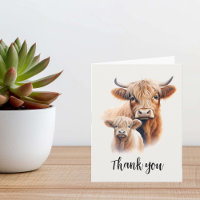 Highland Cow Baby Shower Vielen Dank zum Download