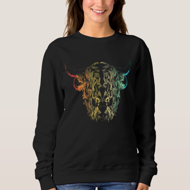Highland Cow Bauer Cattle Sweatshirt (Vorderseite)