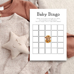 Highland Cow Bingo Baby Showgame Card Einladung