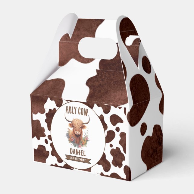Highland Cow Birthday Geschenkschachtel (Vorderseite)