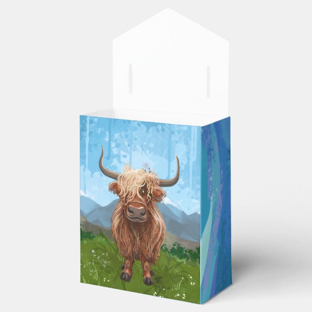 Highland Cow Birthday Party Geschenkschachtel (Geöffnet)