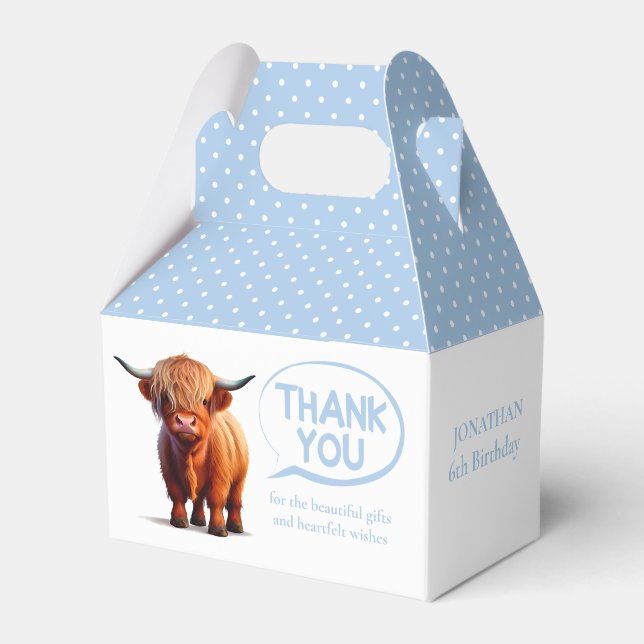 Highland Cow Blue Boy Fevor Box Geschenkschachtel (Vorderseite)