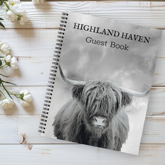 Highland Cow Cabin Guest Book Notizbuch (Von Creator hochgeladen)